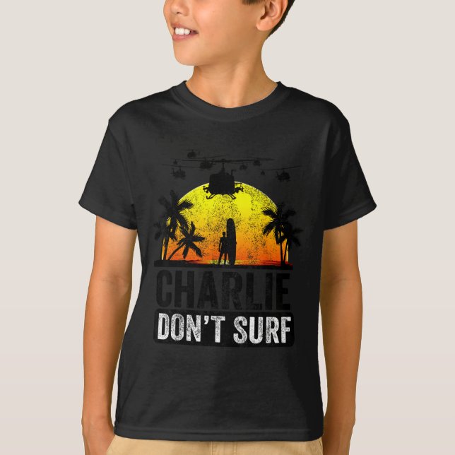 Rertro Vintage Charlie Dont Surf  T-Shirt (Front)