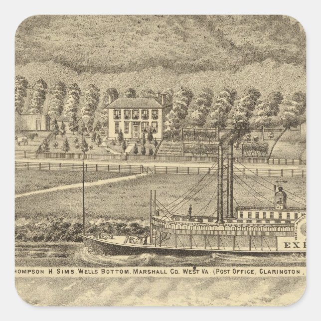 Res of the late Thompson H Sims Square Sticker (Front)