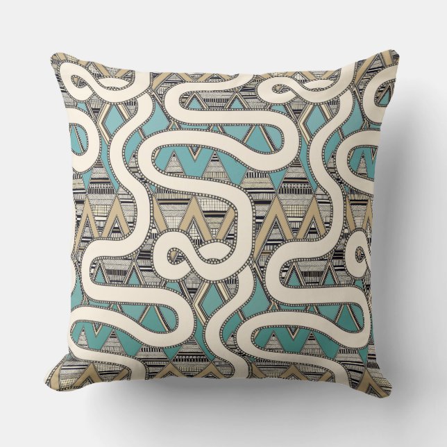 RESA aqua Throw Pillow (Front)