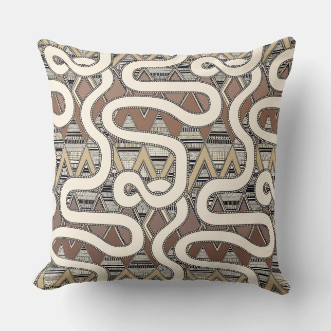 RESA mocha Throw Pillow (Front)