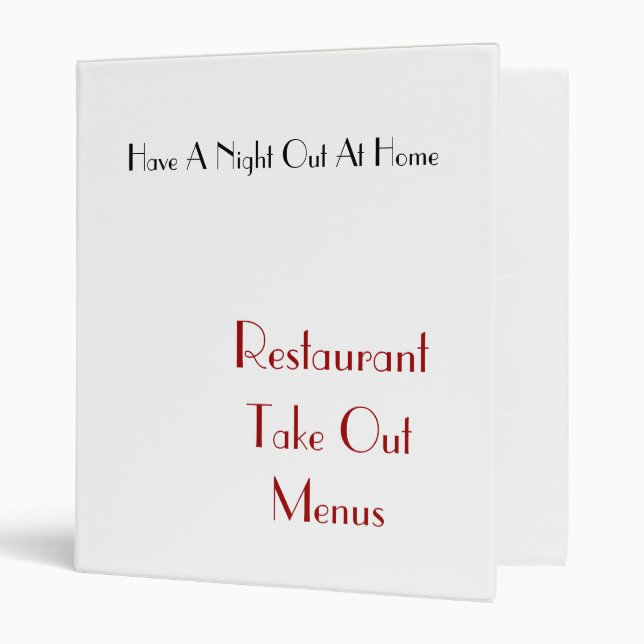 Resaurant Take Out Menu Binder (Front/Inside)