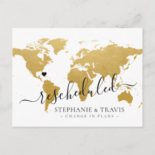 Rescheduled Postponed Destination Wedding Announcement Postcard