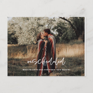 Rescheduled, Wedding Photo, Change of Date Postcard