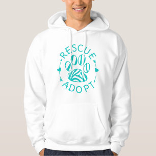 Rescue Adopt Animal Lover Love Cats Dogs Paw Print Hoodie