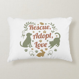 Rescue, Adopt, Love Accent Pillow