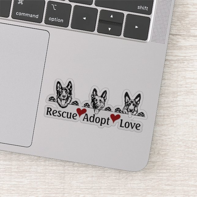 Rescue Adopt Love | Custom Vinyl (Detail)