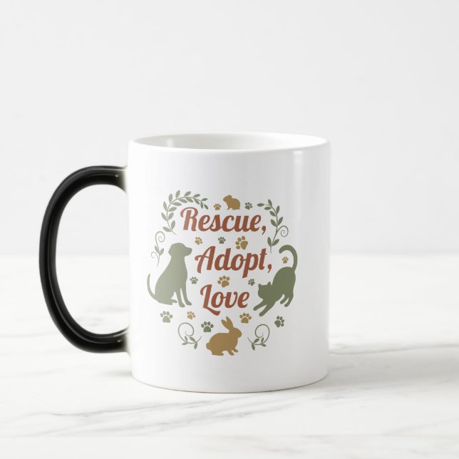 Rescue, Adopt, Love Magic Mug (Left)