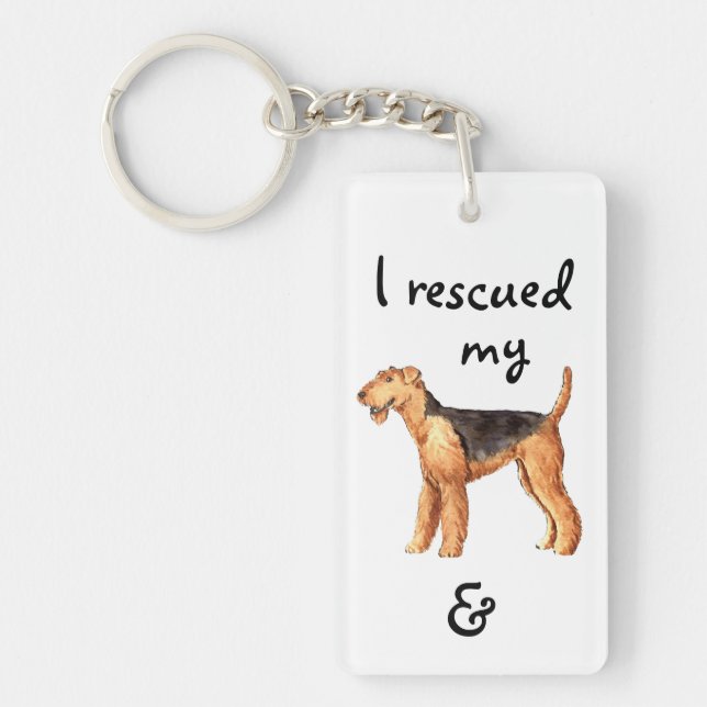 Rescue Airedale Keychain (Front)