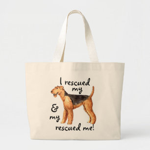 Rescue Airedale Large Tote Bag