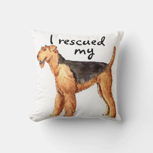 Rescue Airedale Throw Pillow