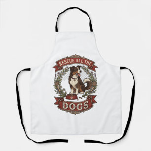 Rescue All Dogs Dog Floral Wreath Ribbon_1 Apron