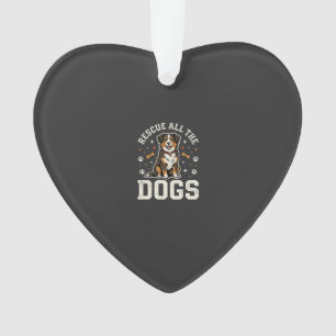 Rescue All The Dogs Vintage Dog Ornament