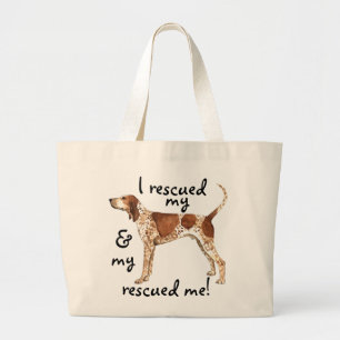 Rescue American English Coonhound Large Tote Bag