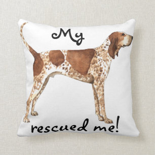 Rescue American English Coonhound Throw Pillow