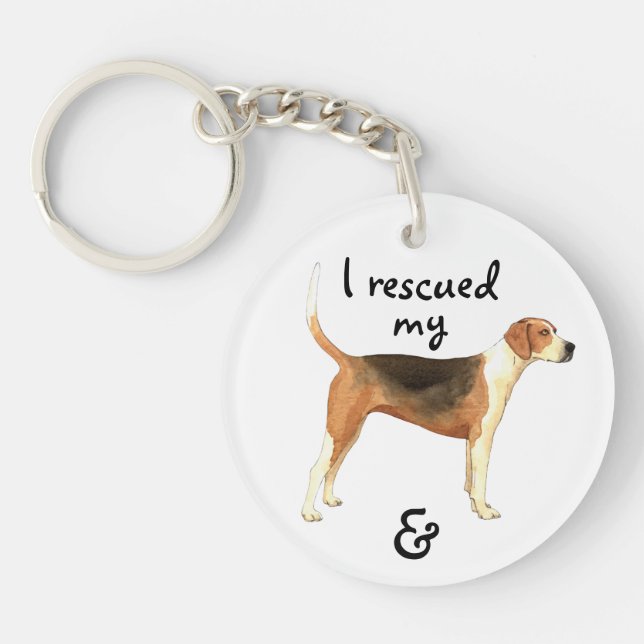 Rescue American Foxhound Keychain (Front)