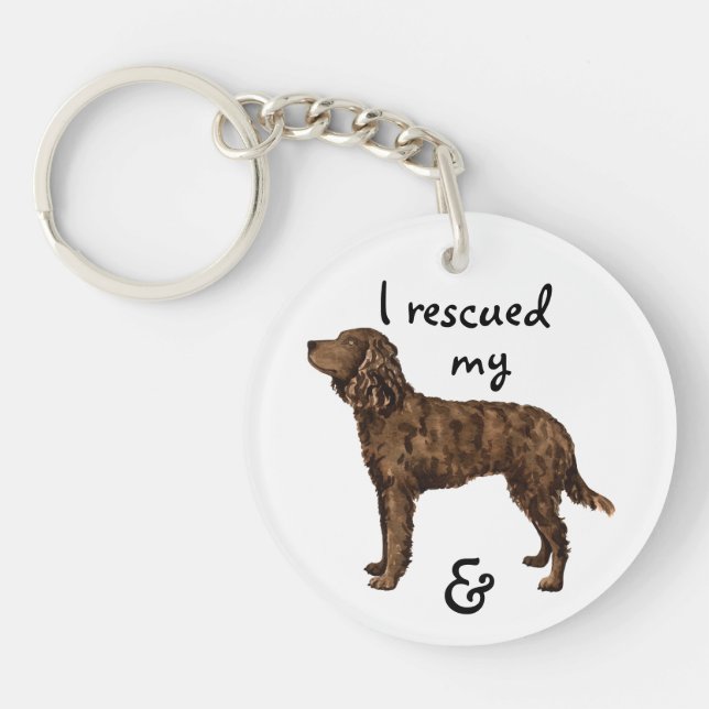 Rescue American Water Spaniel Keychain (Front)