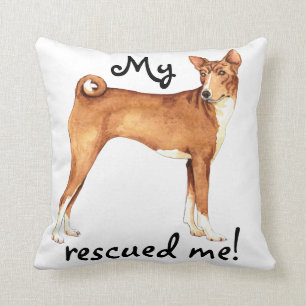 Rescue Basenji Throw Pillow