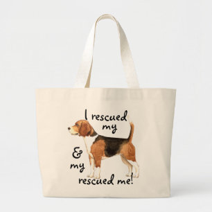 Rescue Beagle Large Tote Bag