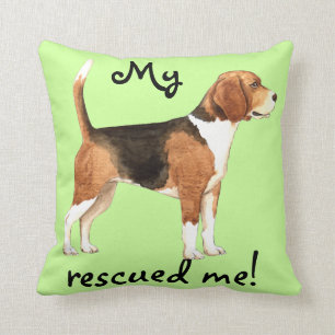 Rescue Beagle Throw Pillow