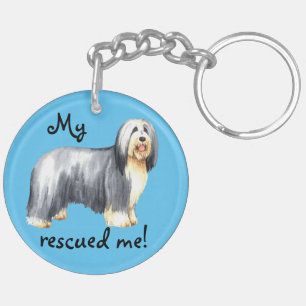 Rescue Bearded Collie Keychain