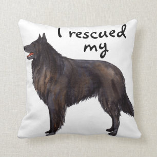 Rescue Belgian Sheepdog Throw Pillow
