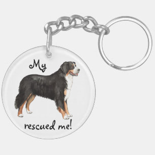 Rescue Bernese Mountain Dog Keychain