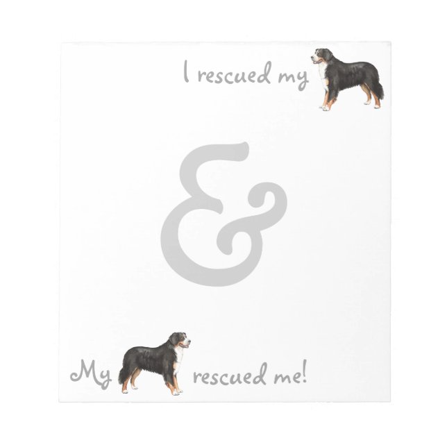 Rescue Bernese Mountain Dog Notepad (Front)