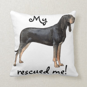 Rescue Black and Tan Coonhound Throw Pillow