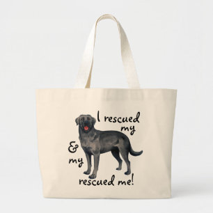 Rescue Black Lab Large Tote Bag