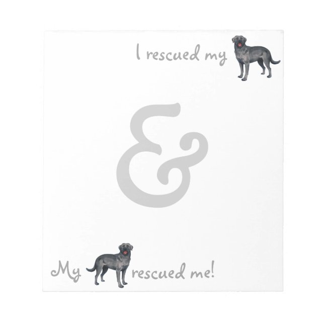 Rescue Black Lab Notepad (Front)