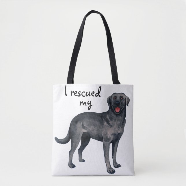 Rescue Black Lab Tote Bag (Front)