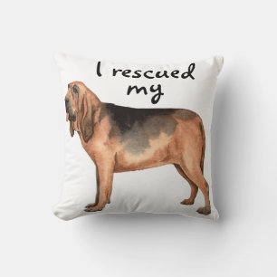 Rescue Bloodhound Throw Pillow