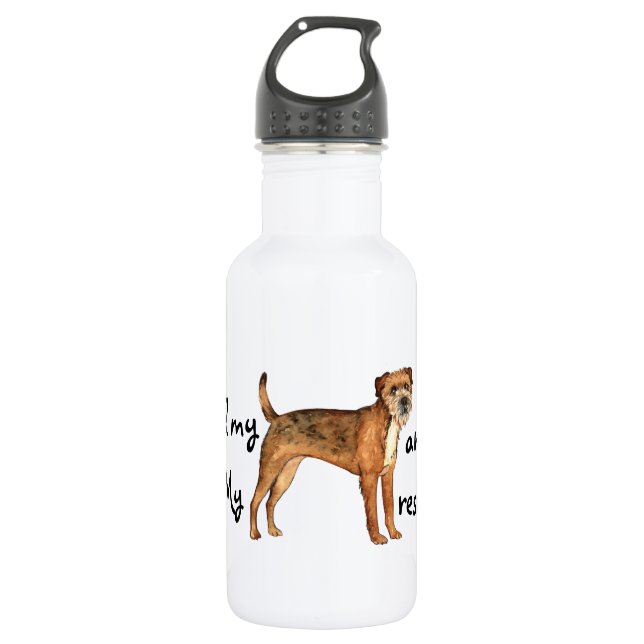 Rescue Border Terrier 532 Ml Water Bottle (Front)