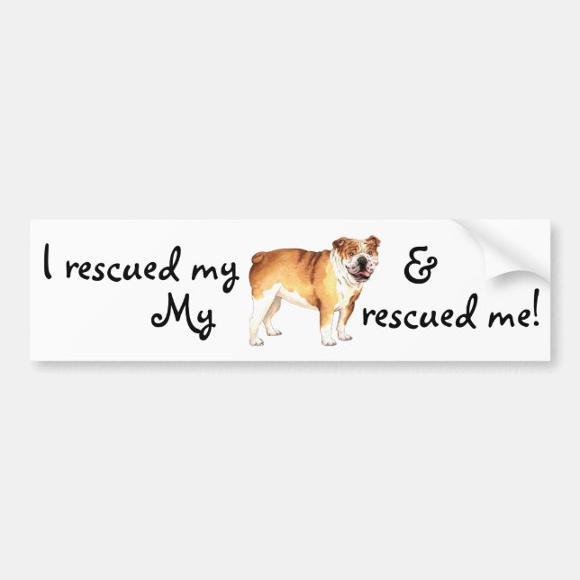 Rescue Bulldog Bumper Sticker (Front)
