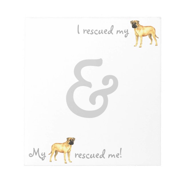 Rescue Bullmastiff Notepad (Front)
