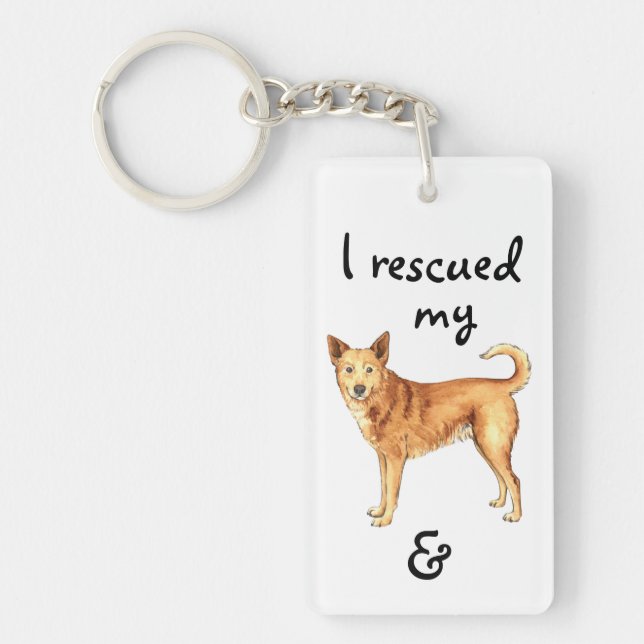 Rescue Canaan Dog Keychain (Front)
