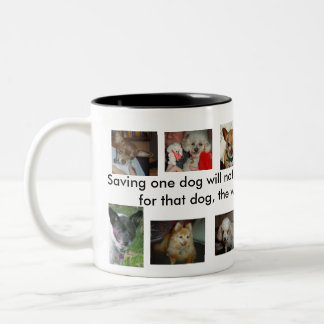 Rescue Changes a Dog's World Two-Tone Coffee Mug