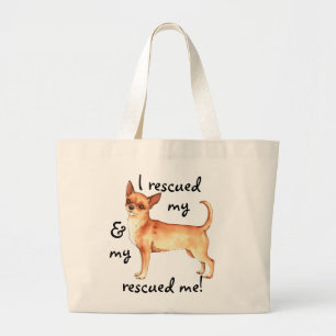 Rescue Chihuahua Large Tote Bag