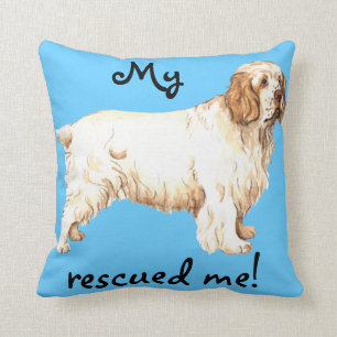 Rescue Clumber Spaniel Throw Pillow