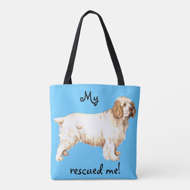 Rescue Clumber Spaniel Tote Bag (Back)