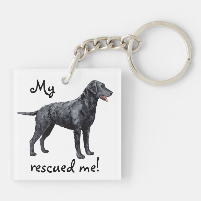 Rescue Curly-Coated Retriever Keychain (Back)