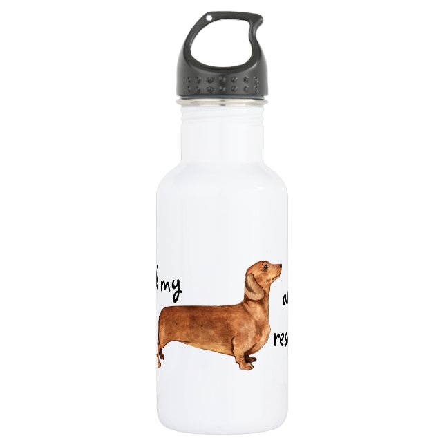 Rescue Dachshund 532 Ml Water Bottle (Front)