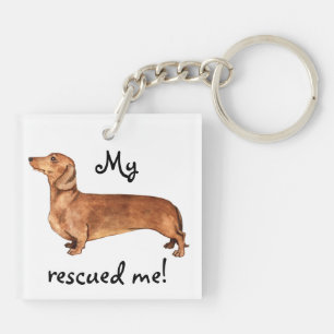 Rescue Dachshund Keychain