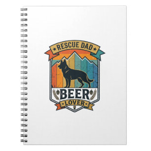 Rescue Dad Beer Lover Dog Vintage Sunset_1 Notebook