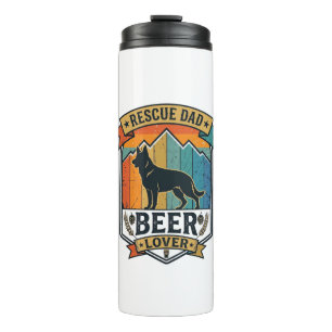 Rescue Dad Beer Lover Dog Vintage Sunset_1 Thermal Tumbler