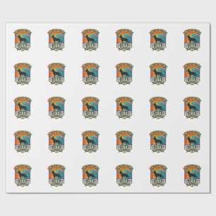 Rescue Dad Beer Lover Dog Vintage Sunset_1 Wrapping Paper