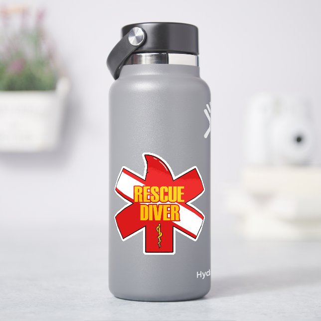 Rescue Diver Cross Sticker (HydroFlask)
