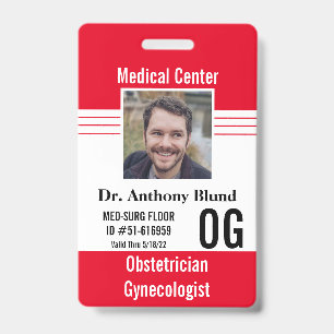 Rescue Doctor identification Photo Name Bar Code Badge