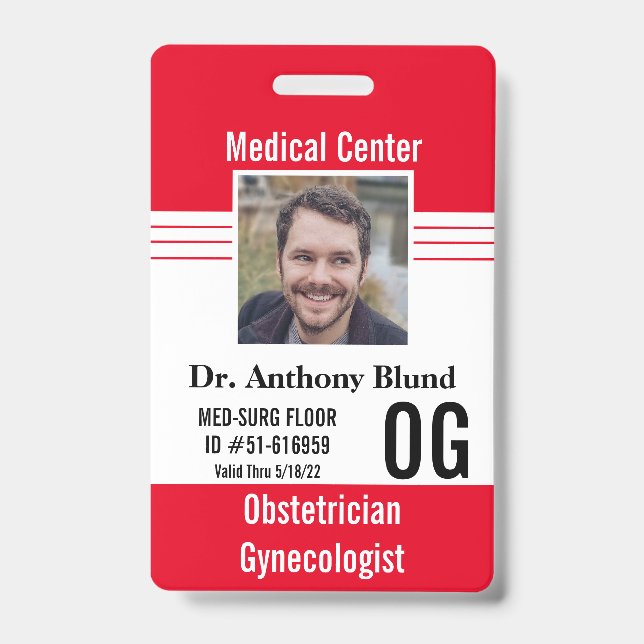 Rescue Doctor identification Photo Name Bar Code Badge (Front)