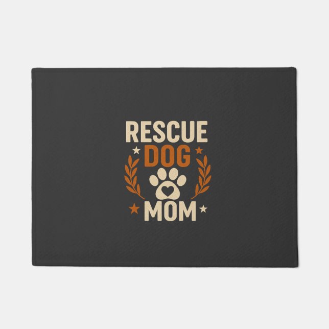 Rescue Dog Mom Doormat (Front)